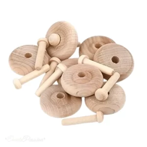 Wooden Wheel 32mm- Pack of 8 including axles