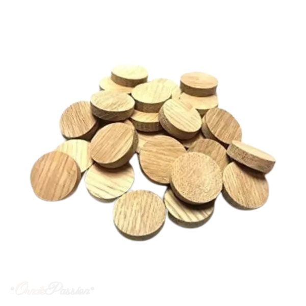 Oak 1 inch Flat Head Cross Grain Plug - Pack of 50