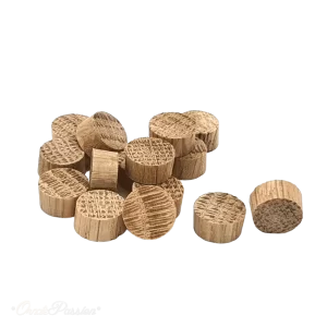 Oak 1/2 inch Flat Head Cross Grain Plug - Pack of 50