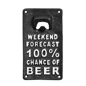 Wall mounted bottle opener 100% chance of beer